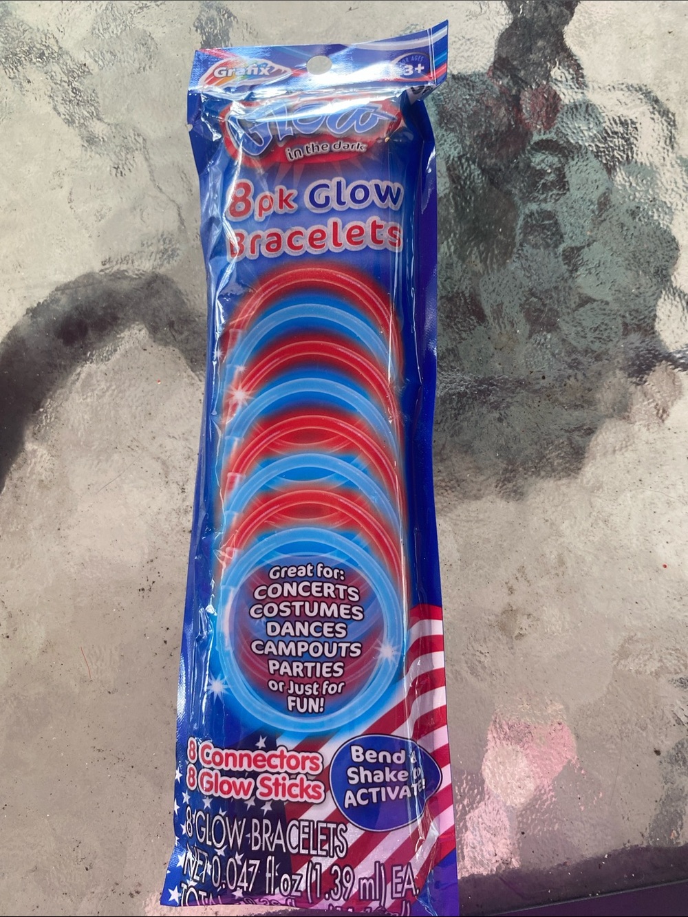 Glow in the Dark Bracelet Pack - Red & Blue - 8-Pack